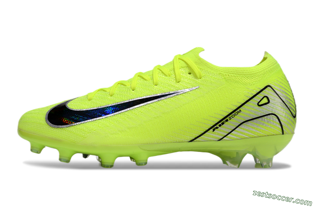 Nike Air Zoom Mercurial Vapor 16 Elite AG Low-Tops Soccer Cleats - Yellow/Silver/Black 2