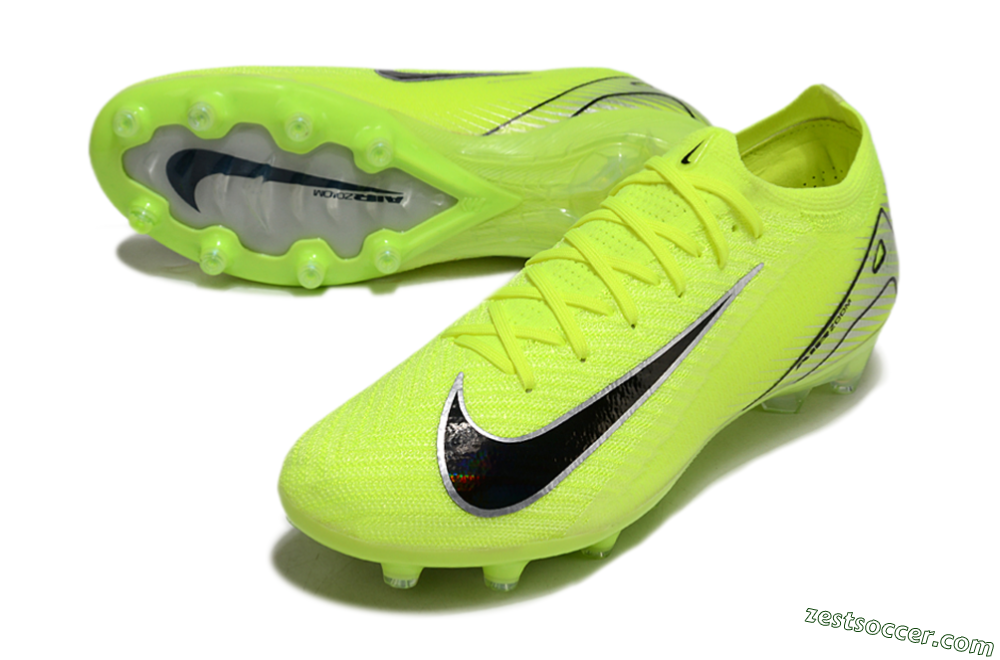 Nike Air Zoom Mercurial Vapor 16 Elite AG Low-Tops Soccer Cleats - Yellow/Silver/Black 3