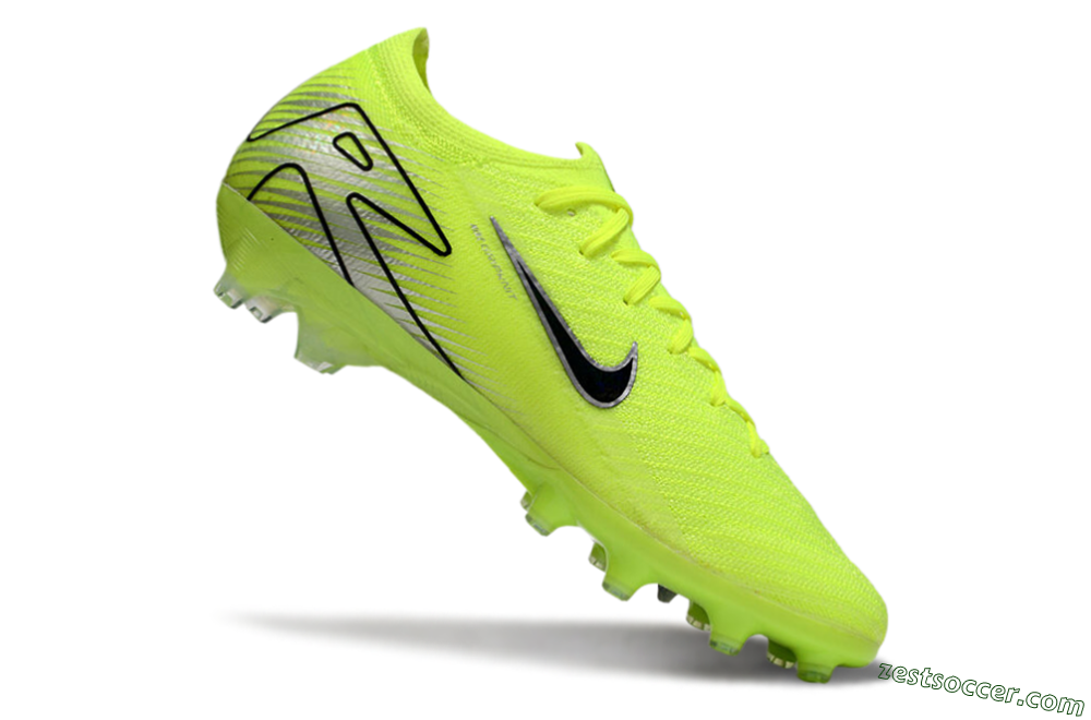 Nike Air Zoom Mercurial Vapor 16 Elite AG Low-Tops Soccer Cleats - Yellow/Silver/Black 4