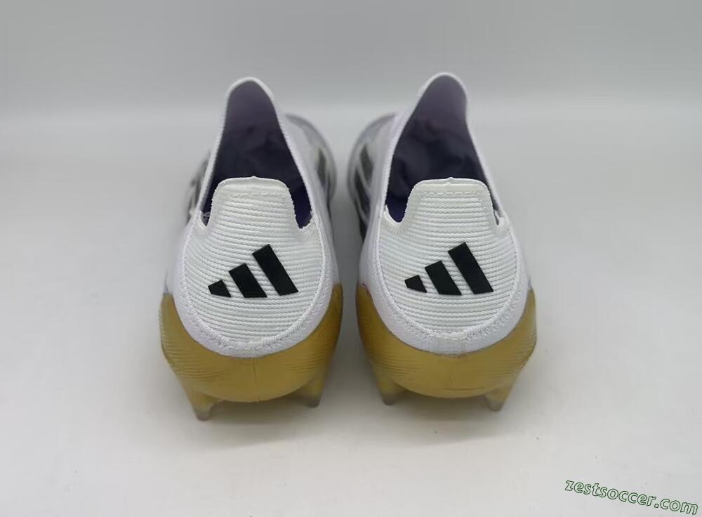 Adidas F50 Elite Laceless FG Low-Tops Soccer Cleats - White/Black/Gold
