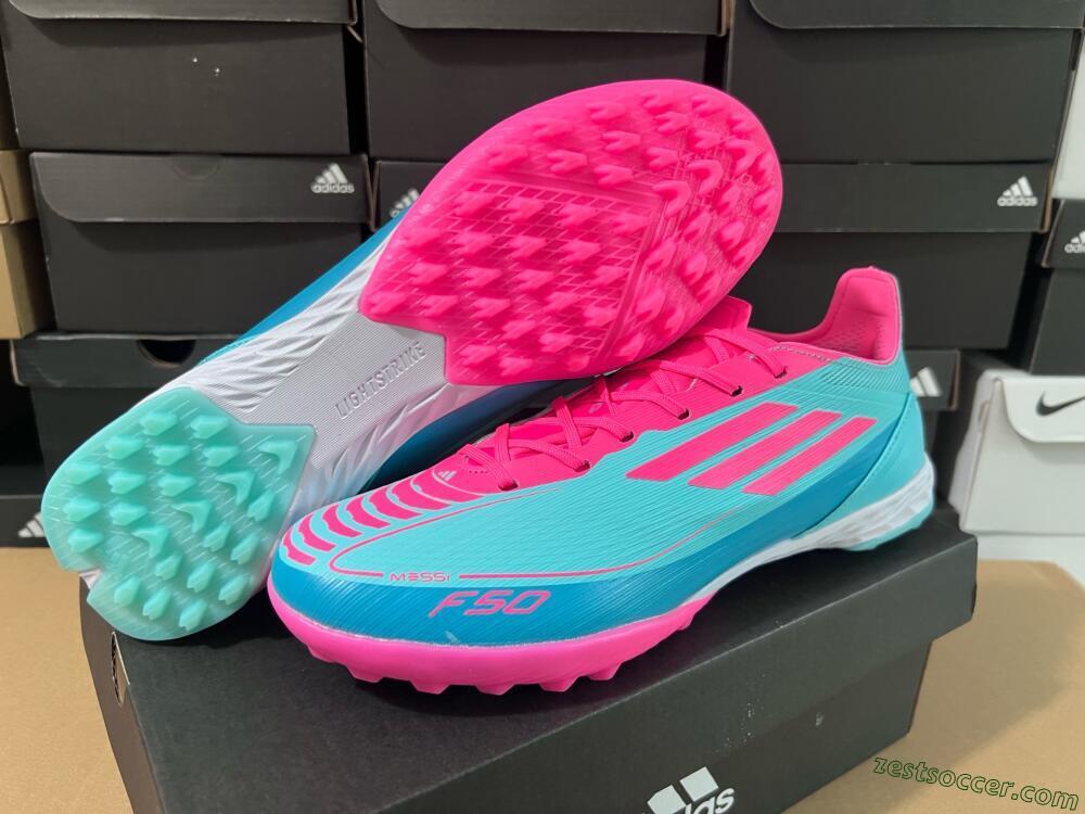 Adidas F50 Elite TF Low-Tops Soccer Shoes - Jade/Pink/White