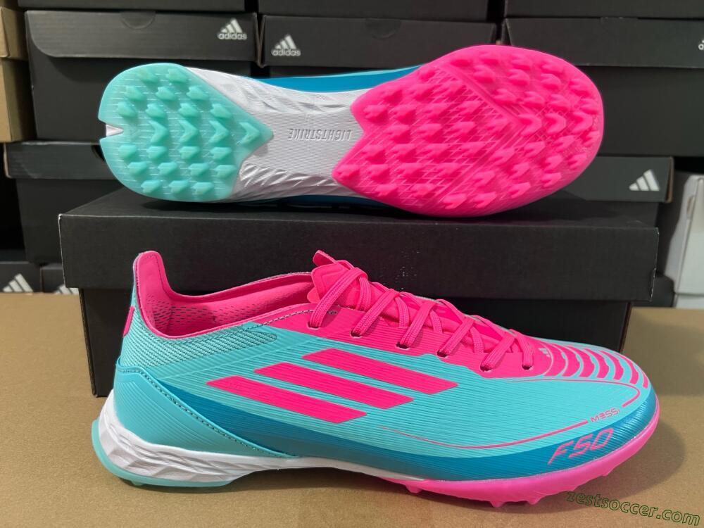 Adidas F50 Elite TF Low-Tops Soccer Shoes - Jade/Pink/White