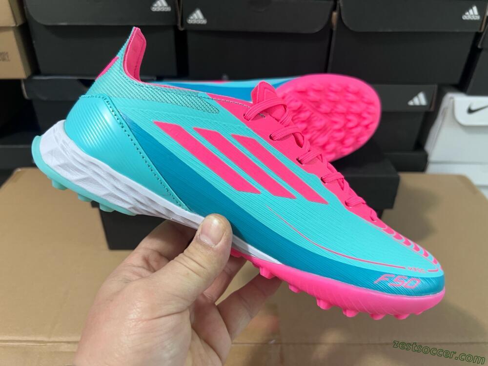 Adidas F50 Elite TF Low-Tops Soccer Shoes - Jade/Pink/White