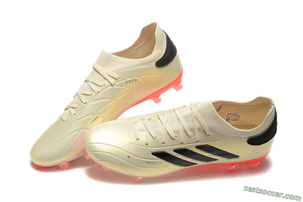 Adidas Copa Pure 2+ FG Low-Tops Soccer Cleats - Beige/Black/Red 6