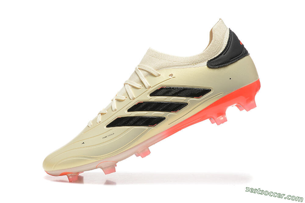 Adidas Copa Pure 2+ FG Low-Tops Soccer Cleats - Beige/Black/Red 8