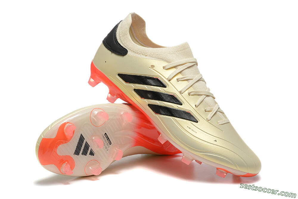 Adidas Copa Pure 2+ FG Low-Tops Soccer Cleats - Beige/Black/Red 4