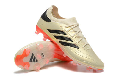 Adidas Copa Pure 2+ FG Low-Tops Soccer Cleats - Beige/Black/Red