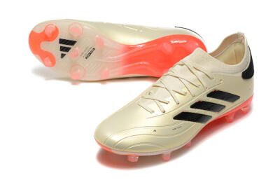 Adidas Copa Pure 2+ FG Low-Tops Soccer Cleats - Beige/Black/Red