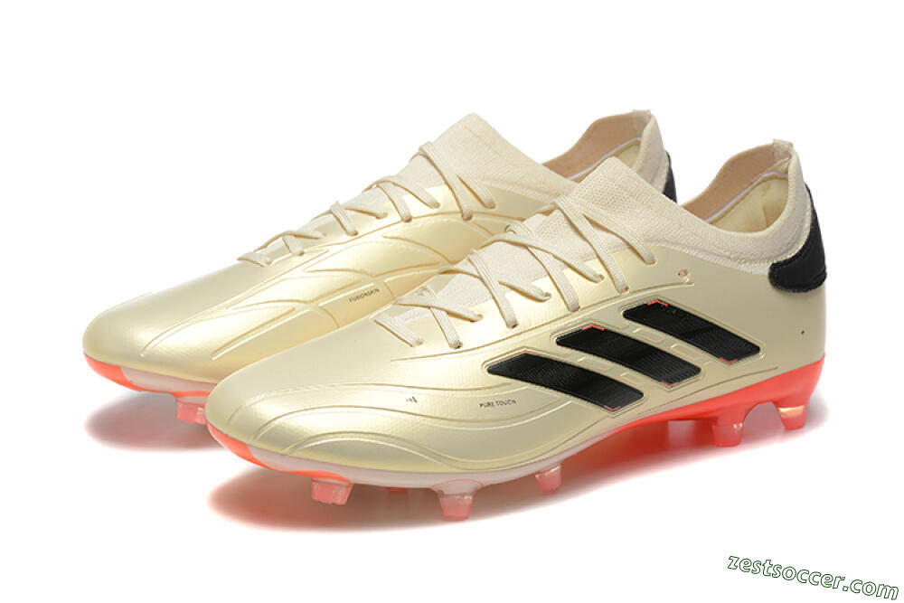 Adidas Copa Pure 2+ FG Low-Tops Soccer Cleats - Beige/Black/Red 5