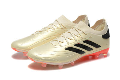 Adidas Copa Pure 2+ FG Low-Tops Soccer Cleats - Beige/Black/Red