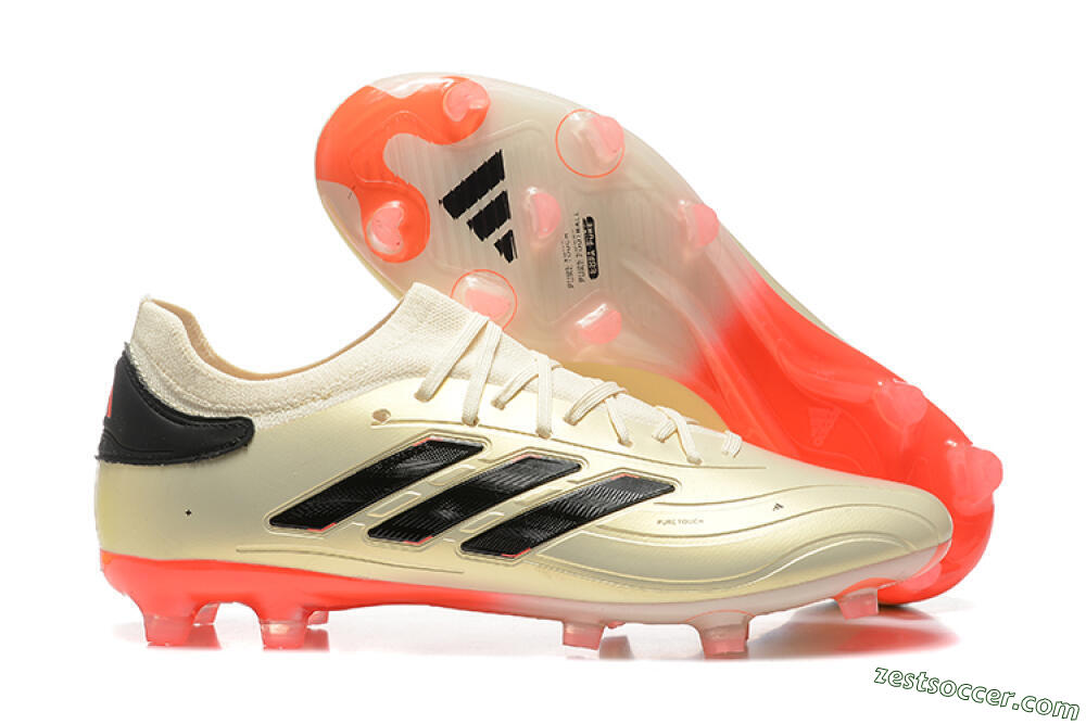 Adidas Copa Pure 2+ FG Low-Tops Soccer Cleats - Beige/Black/Red 0