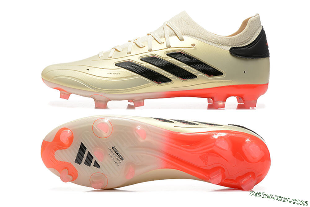 Adidas Copa Pure 2+ FG Low-Tops Soccer Cleats - Beige/Black/Red 1