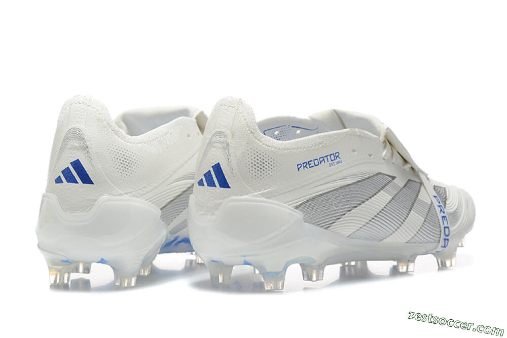 Adidas Predator Elite 25 Foldover Tongue FG Low-Tops Soccer Cleats - Beige/Blue/Silver 9