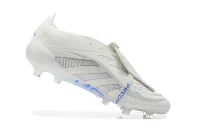 Adidas Predator Elite 25 Foldover Tongue FG Low-Tops Soccer Cleats - Beige/Blue/Silver