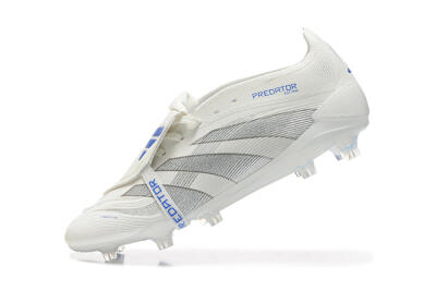 Adidas Predator Elite 25 Foldover Tongue FG Low-Tops Soccer Cleats - Beige/Blue/Silver