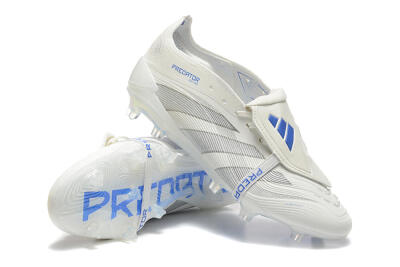 Adidas Predator Elite 25 Foldover Tongue FG Low-Tops Soccer Cleats - Beige/Blue/Silver