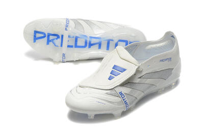 Adidas Predator Elite 25 Foldover Tongue FG Low-Tops Soccer Cleats - Beige/Blue/Silver
