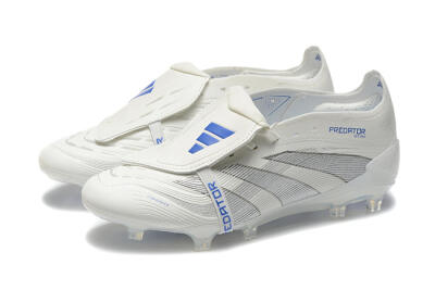 Adidas Predator Elite 25 Foldover Tongue FG Low-Tops Soccer Cleats - Beige/Blue/Silver
