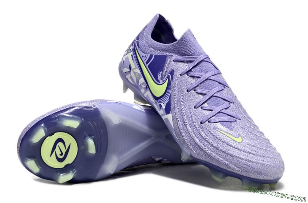 Nike Phantom Luna Elite FG Low-Tops Soccer Cleats - Purple/Yellow/White 4