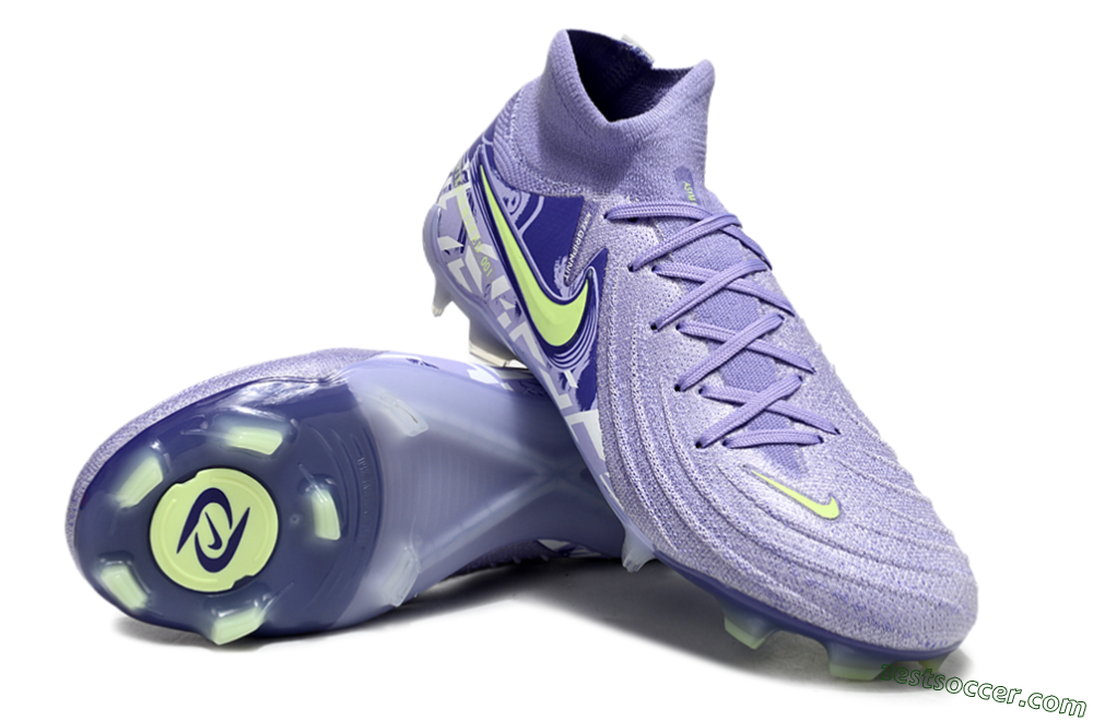 Nike Phantom Luna Elite FG High-Tops Soccer Cleats - Purple/Yellow/White 4