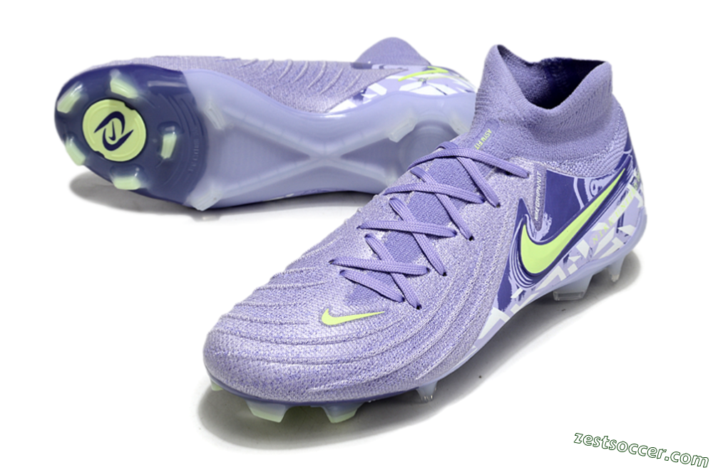 Nike Phantom Luna Elite FG High-Tops Soccer Cleats - Purple/Yellow/White 3