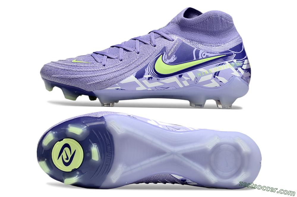 Nike Phantom Luna Elite FG High-Tops Soccer Cleats - Purple/Yellow/White 1