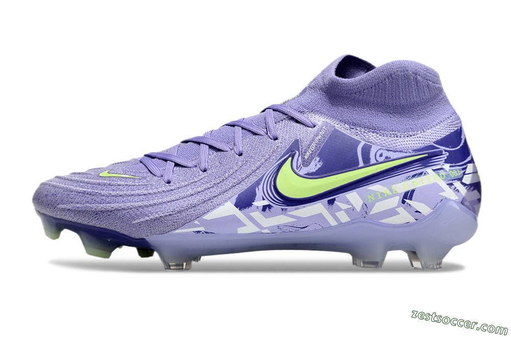 Nike Phantom Luna Elite FG High-Tops Soccer Cleats - Purple/Yellow/White 2