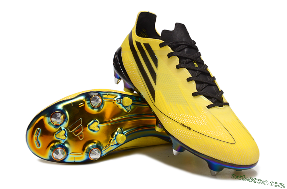 Adidas F50 Elite SG Low-Tops Soccer Cleats - Yellow/Black/Gold 3