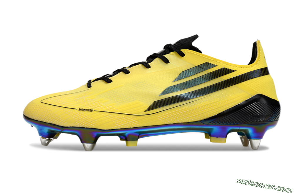 Adidas F50 Elite SG Low-Tops Soccer Cleats - Yellow/Black/Gold 2