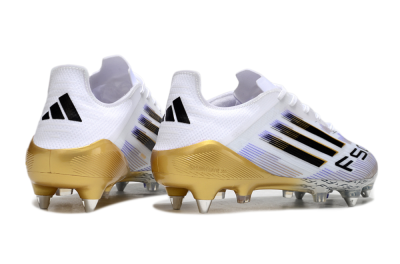 Adidas F50 Elite SG Low-Tops Soccer Cleats - White/Blue/Black/Gold