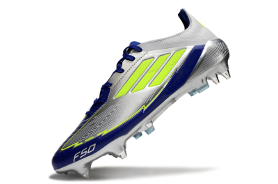 Adidas F50 Elite SG Low-Tops Soccer Cleats - Silver/Yellow/Blue