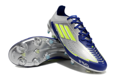 Adidas F50 Elite SG Low-Tops Soccer Cleats - Silver/Yellow/Blue
