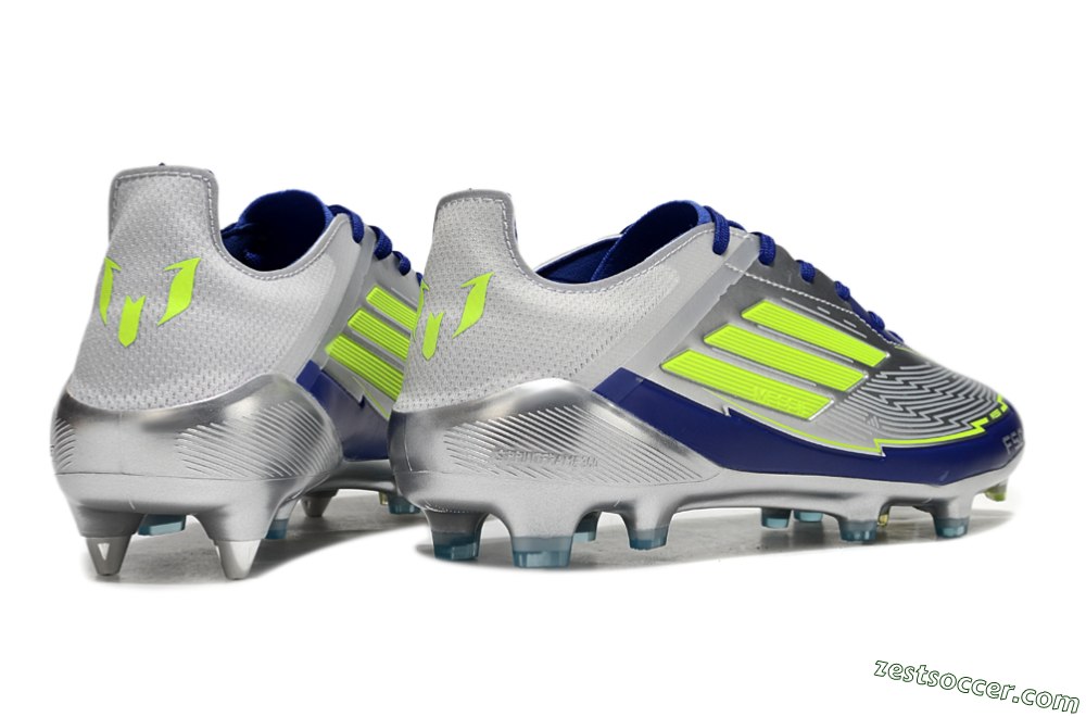 Adidas F50 Elite SG Low-Tops Soccer Cleats - Silver/Yellow/Blue 6