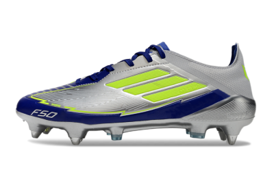 Adidas F50 Elite SG Low-Tops Soccer Cleats - Silver/Yellow/Blue