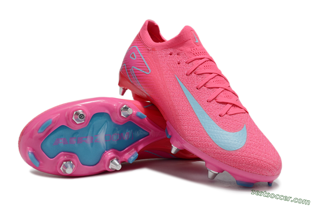 Nike Air Zoom Mercurial Vapor 16 Elite SG Low-Tops Soccer Cleats - Pink/Jade 3