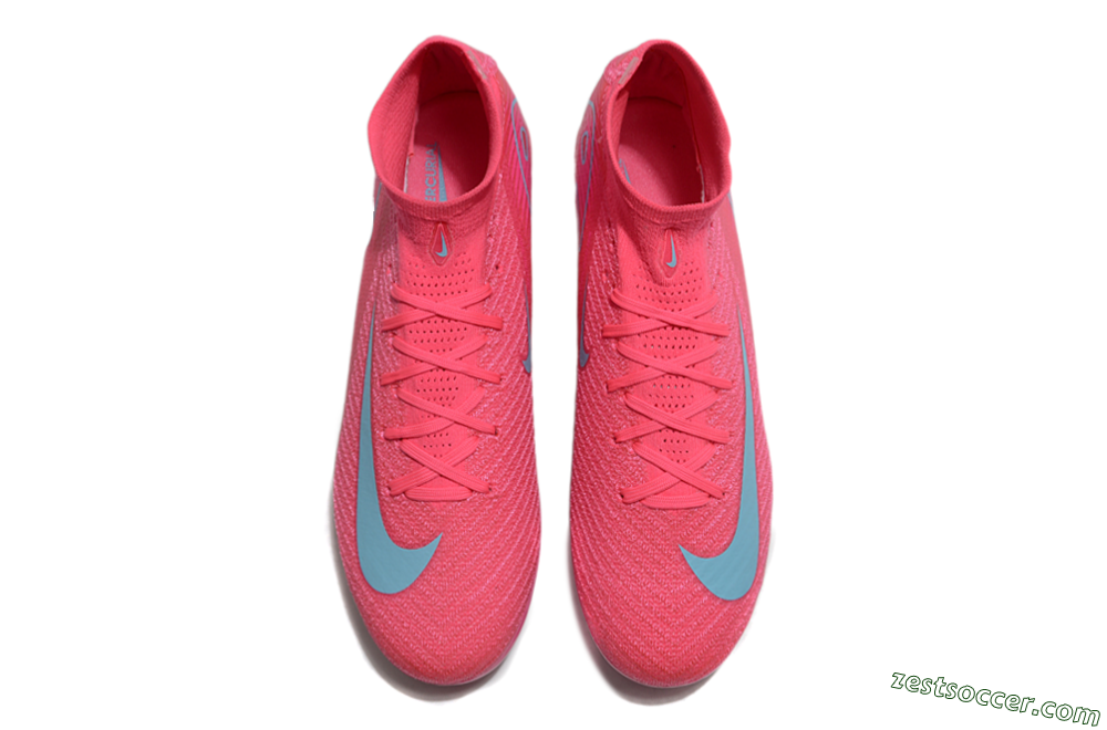 Nike Air Zoom Mercurial Superfly 10 Elite AG High-Tops Soccer Cleats - Pink/Jade 4