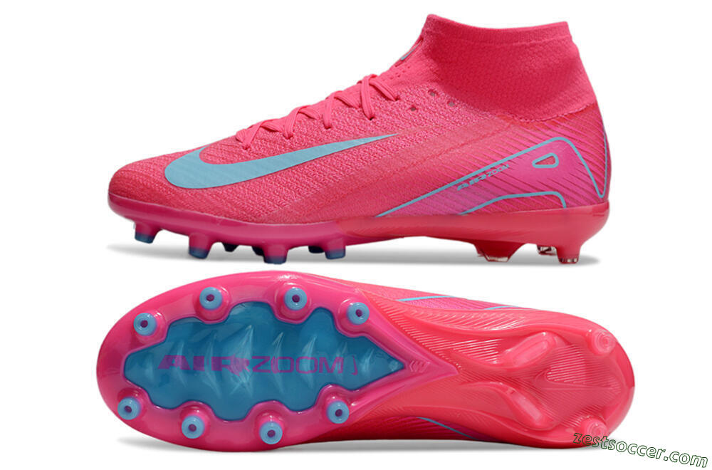 Nike Air Zoom Mercurial Superfly 10 Elite AG High-Tops Soccer Cleats - Pink/Jade 1