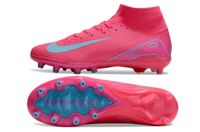 Nike Air Zoom Mercurial Superfly 10 Elite AG High-Tops Soccer Cleats - Pink/Jade