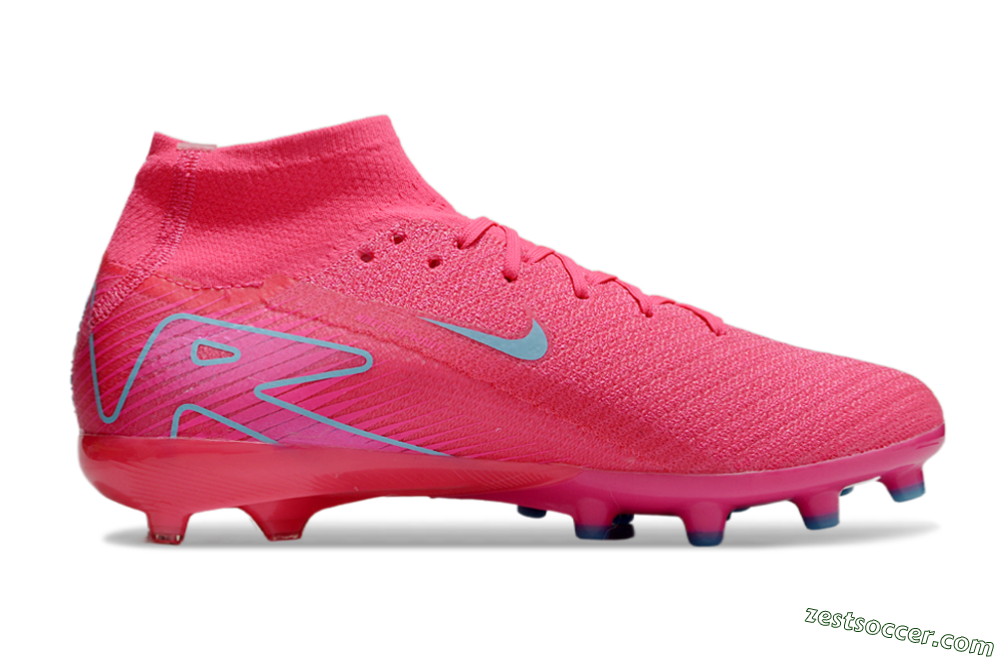 Nike Air Zoom Mercurial Superfly 10 Elite AG High-Tops Soccer Cleats - Pink/Jade 7