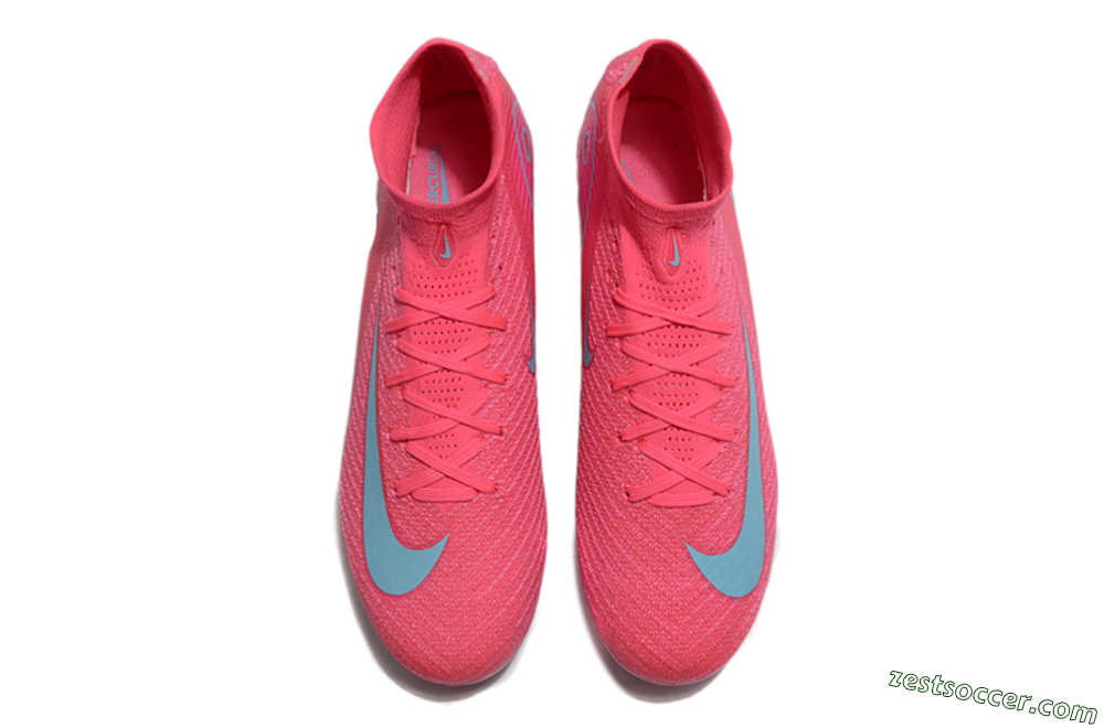 Nike Air Zoom Mercurial Superfly 10 Elite SG High-Tops Soccer Cleats - Pink/Jade 4
