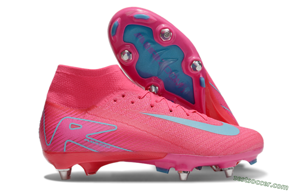 Nike Air Zoom Mercurial Superfly 10 Elite SG High-Tops Soccer Cleats - Pink/Jade 0