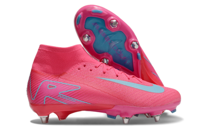Nike Air Zoom Mercurial Superfly 10 Elite SG High-Tops Soccer Cleats - Pink/Jade