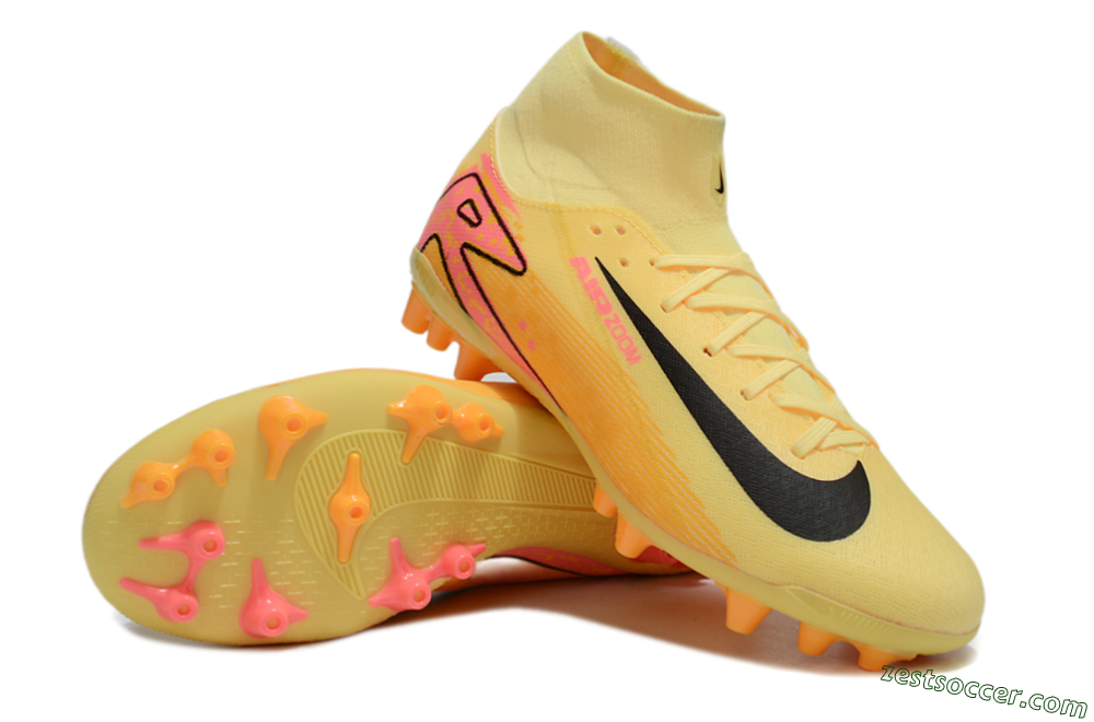 Nike Air Zoom Mercurial Superfly 10 Academy AG High-Tops Soccer Cleats - Yellow/Black/Red 3