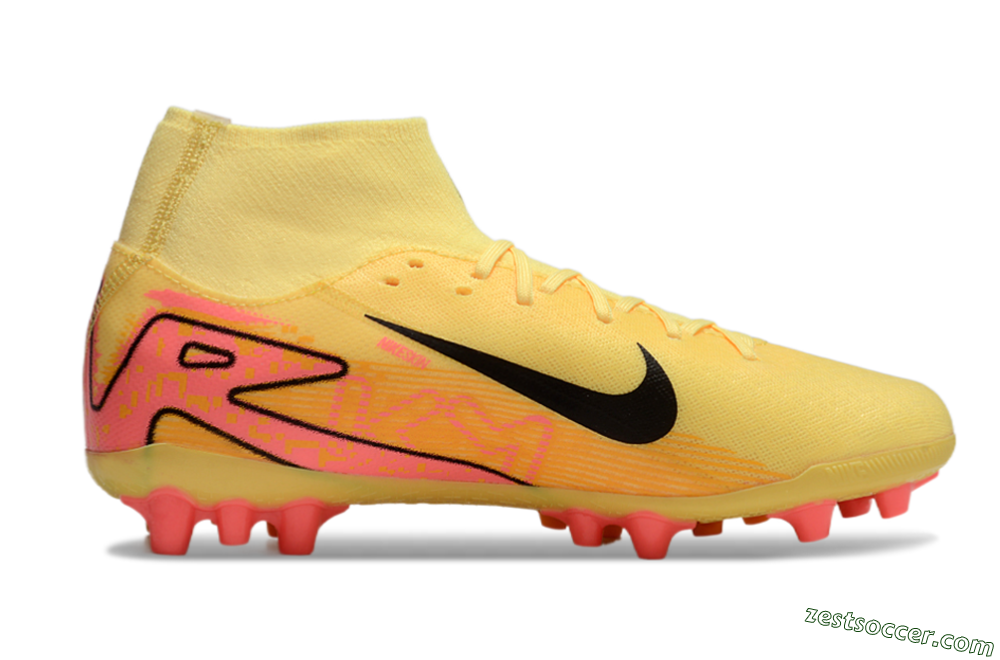 Nike Air Zoom Mercurial Superfly 10 Academy AG High-Tops Soccer Cleats - Yellow/Black/Red 7