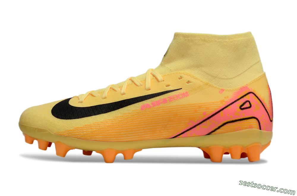 Nike Air Zoom Mercurial Superfly 10 Academy AG High-Tops Soccer Cleats - Yellow/Black/Red 2