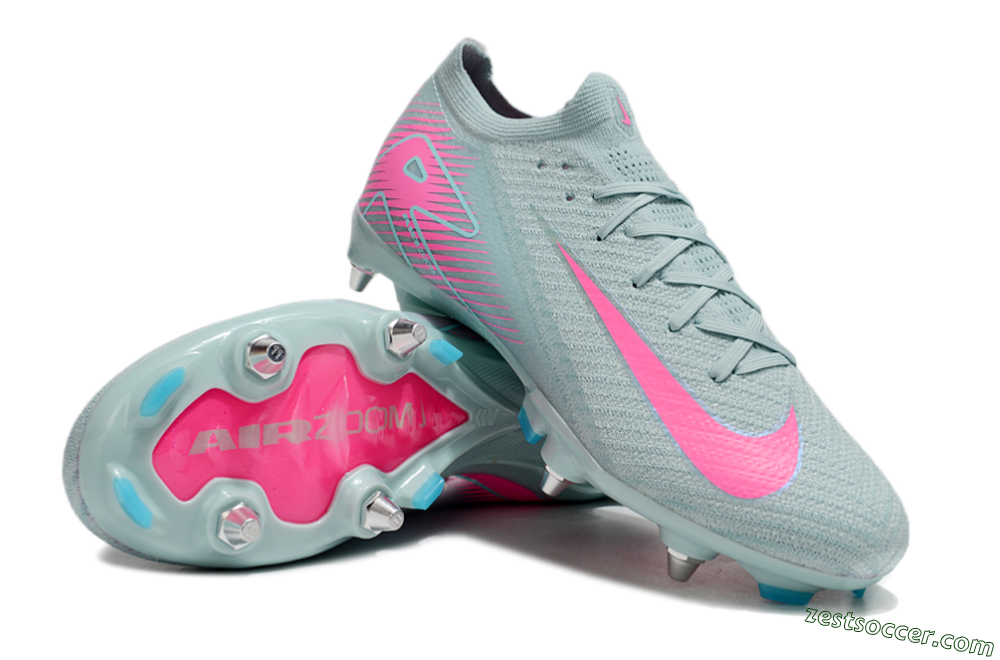 Nike Air Zoom Mercurial Vapor 16 Elite SG Low-Tops Soccer Cleats - Jade/Pink 3