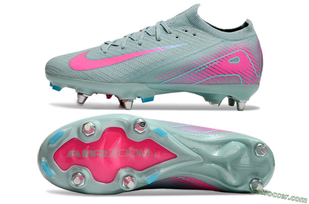 Nike Air Zoom Mercurial Vapor 16 Elite SG Low-Tops Soccer Cleats - Jade/Pink 1