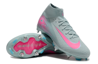Nike Air Zoom Mercurial Superfly 10 Elite SG High-Tops Soccer Cleats - Jade/Pink