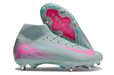 Nike Air Zoom Mercurial Superfly 10 Elite SG High-Tops Soccer Cleats - Jade/Pink