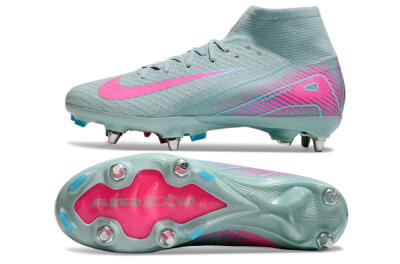 Nike Air Zoom Mercurial Superfly 10 Elite SG High-Tops Soccer Cleats - Jade/Pink